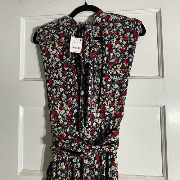 NWT Free People Vibe Check Tie Waist Jumpsuit - Back Ditsy Shell Combo - Picture 7 of 8